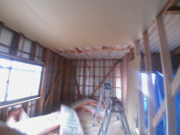 ④壁下地～天井ボード張替え工事
